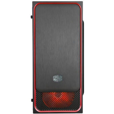 Cooler Master MasterBox E500L Red Mid-Tower, Side Glass - Black - 3
