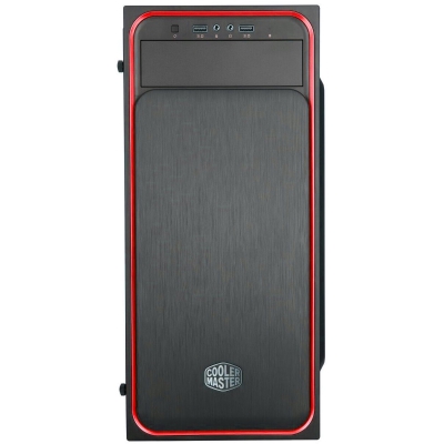 Cooler Master MasterBox E500L Red Mid-Tower, Side Glass - Black - 4