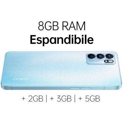 OPPO Reno6 5G Arctic Blue, 16,3 cm (6.43"), 8GB RAM, 128GB, 64MP, ColorOS 11.3 - 9