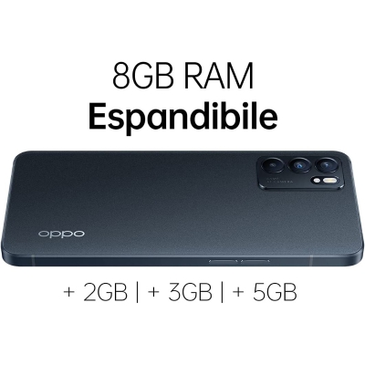 OPPO Reno6 5G Stellar Black, 16,3 cm (6.43"), 8GB RAM, 128GB - Stellar Black - 5