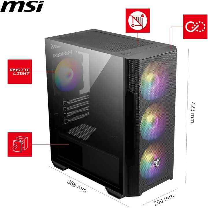 MSI MAG Forge M100R, Micro-Tower, Black