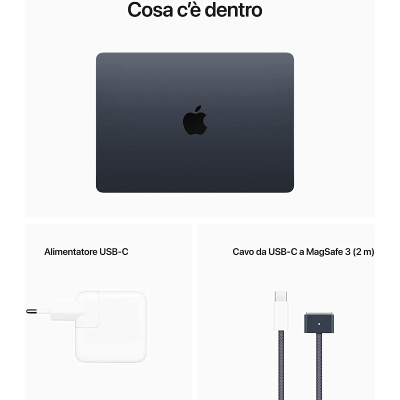 Apple MacBook Air, M2 chip, 34,5 cm (13.6"), Shared, 8GB RAM, 256GB SSD, Midnight - 9
