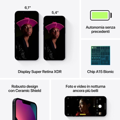 Apple iPhone 13 5G Midnight, 15,5 cm (6.1"), 128GB, 12MP, iOS 15 - 4