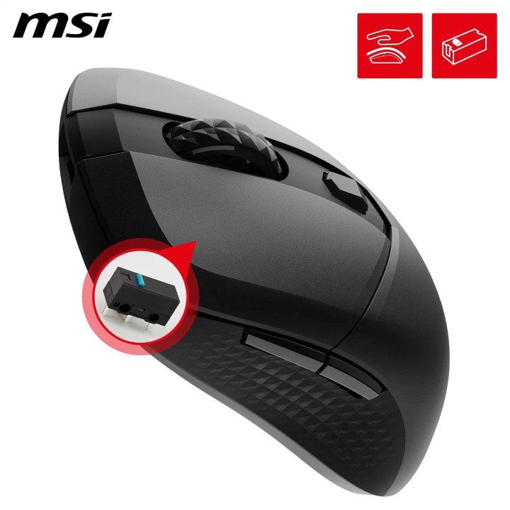 MSI Versa 300 Wireless, Mouse Gaming, Black