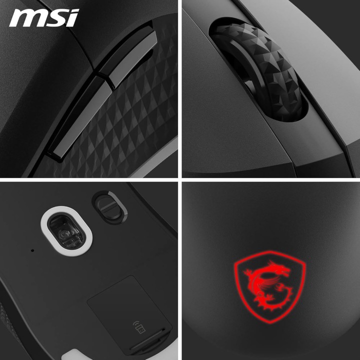 MSI Versa 300 Wireless, Mouse Gaming, Black