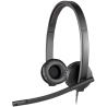 Logitech H570e, Stereo Headphone with Microphone, Wired - Black - 1