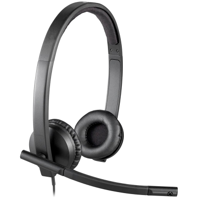Logitech H570e, Stereo Headphone with Microphone, Wired - Black - 2