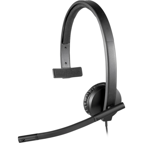 Logitech H570e, Mono Headphone with Microphone, Wired - Black - 1