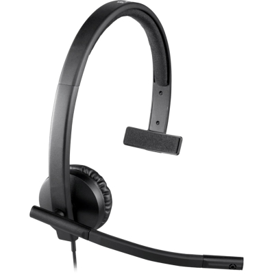 Logitech H570e, Mono Headphone with Microphone, Wired - Black - 2