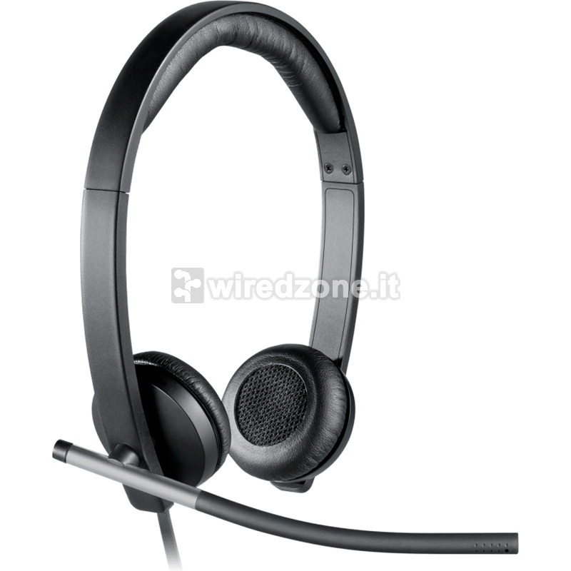 Logitech H650e, USB Stereo Headphone with Microphone - Black / Silver - 1