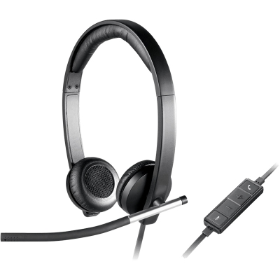 Logitech H650e, USB Stereo Headphone with Microphone - Black / Silver - 2