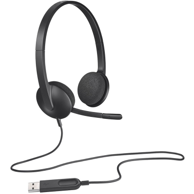 Logitech H340, USB Headphone - Black - 5