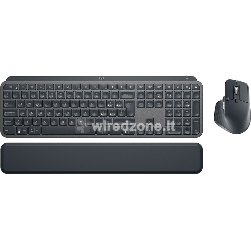 Logitech MX Keys Business Wireless Keyboard Mouse Palm Rest Combo - Graphite - QWERTY Italian - 1
