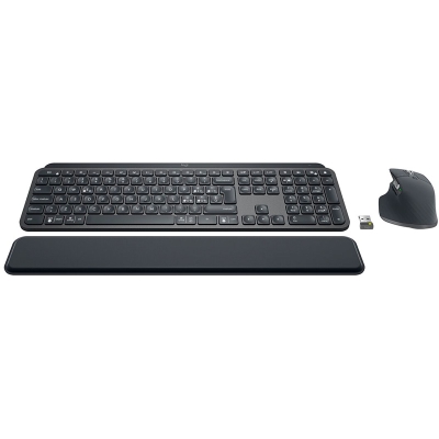 Logitech MX Keys Business Wireless Keyboard Mouse Palm Rest Combo - Graphite - QWERTY Italian - 2
