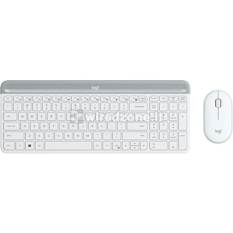 Logitech MK470 Slim Wireless Keyboard Mouse Combo - White - QWERTY Italian - 1