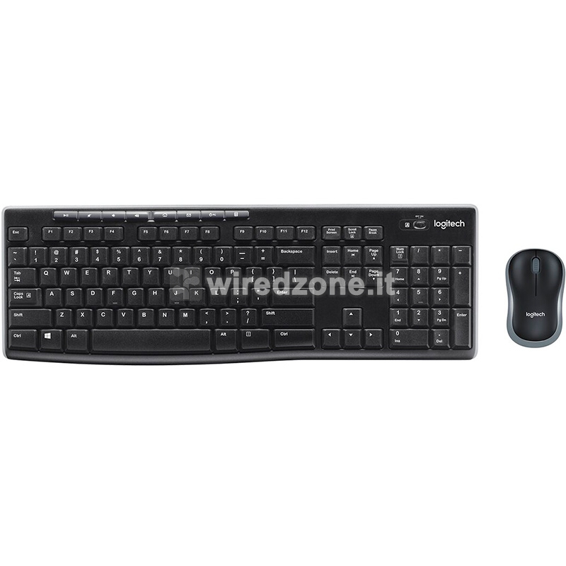 Logitech MK270 Wireless Keyboard Mouse Combo - Black - QWERTY Italian - 1