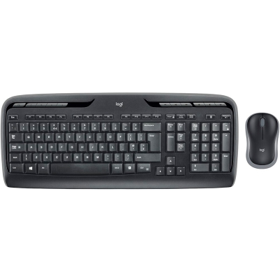 Logitech MK330 Portable Wireless Keyboard Mouse Combo - Black - QWERTY Italian - 1