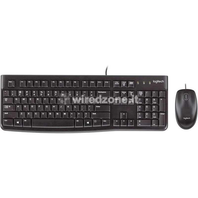 Logitech MK120 USB Keyboard Mouse Combo - Black - QWERTY Italian - 1