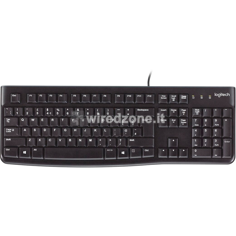 Logitech K120 USB Standard Keyboard - Black - QWERTY Italian - 1
