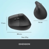 Logitech Lift Vertical Ergonomic Wireless Mouse for Business - Graphite - 5