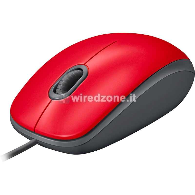 Logitech M110 Silent Corded Mouse - Red - 1