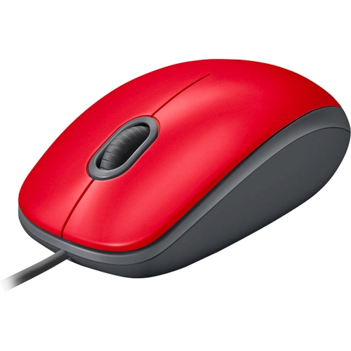 Logitech M110 Silent Corded Mouse - Red - 1