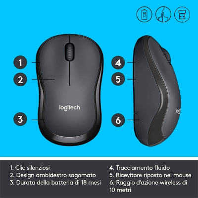 Logitech B220 Silent Wireless Mouse - Black - 4