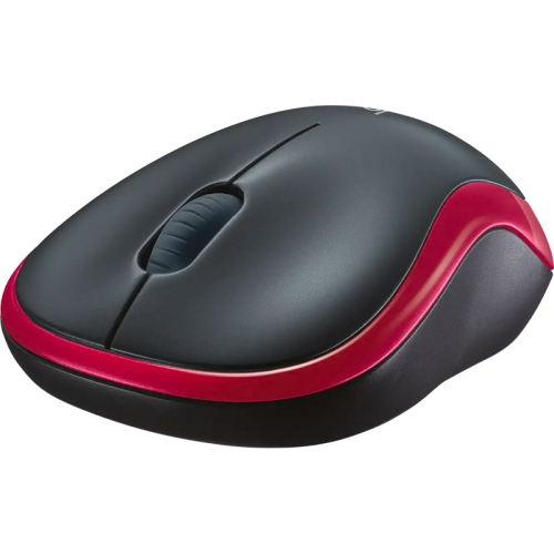 Logitech M185 Compact Wireless Mouse - Black Red - 1