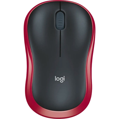Logitech M185 Compact Wireless Mouse - Black Red - 2