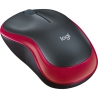 Logitech M185 Compact Wireless Mouse - Black Red - 3