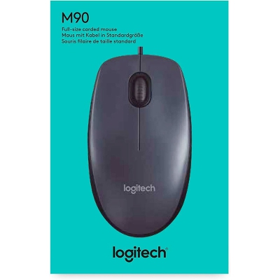 Logitech M90 USB Mouse - Gray - 6