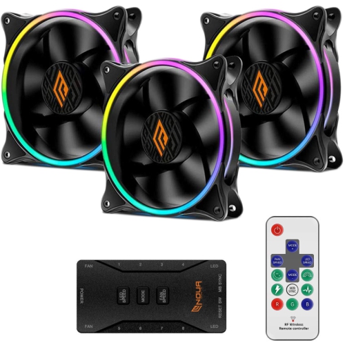 Noua Notus 3 PWM Fans Kit Black + ARGB Controller - 120mm - 1