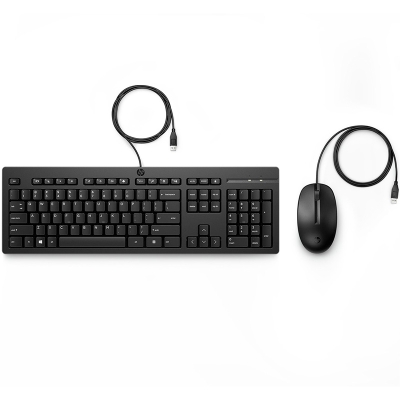 HP 225 Wired, Keyboard and Mouse, Bundle - Black - 1
