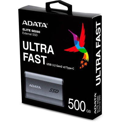 ADATA SE880 Portable SSD, USB-C 3.2 Gen2x2 - 500 GB - 6