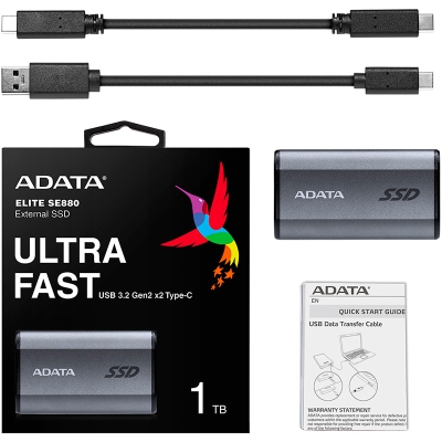 ADATA SE880 Portable SSD, USB-C 3.2 Gen2x2 - 1 TB - 5