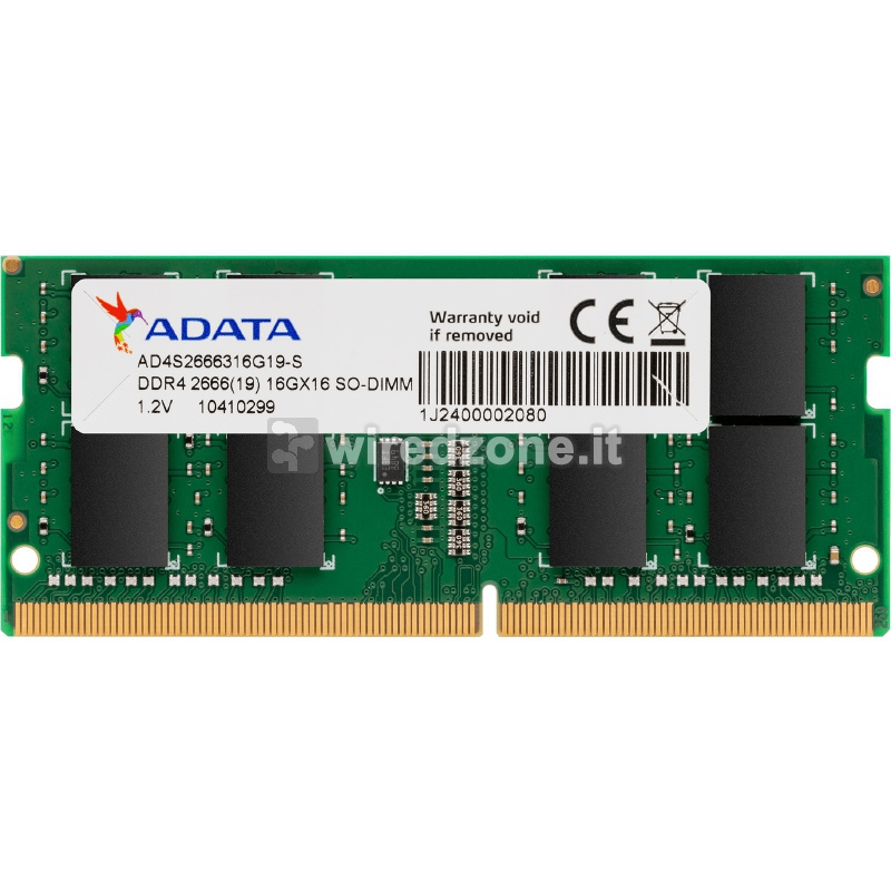 ADATA DDR4-2666, SO-DIMM, 1024Mx8 - 16 GB - 1