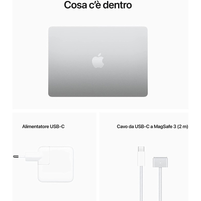 Apple MacBook Air, M2 chip, 34,5 cm (13.6"), Shared, 8GB RAM, 512GB SSD, Silver - 9