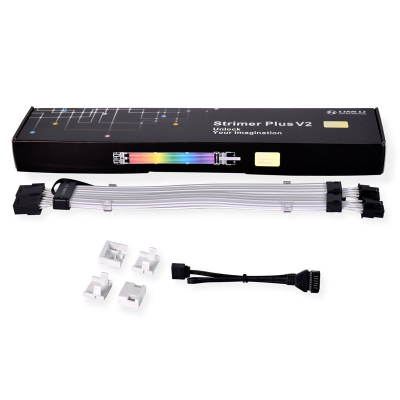 Lian Li Strimer Plus V2, RGB Mainboard Cable + RGB Dual 8-Pin VGA Cable - 8