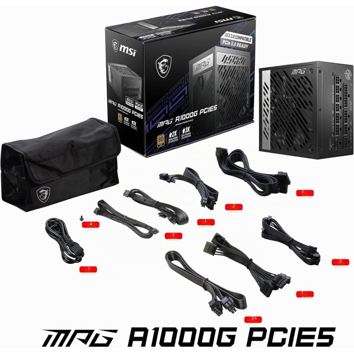 MSI MPG A1000G PCIe5, 80 PLUS Gold, 1000w