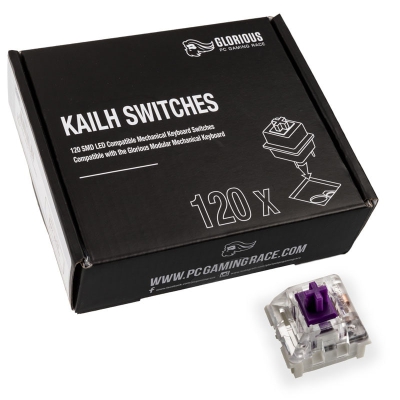Glorious PC Gaming Race Kailh Pro Purple Switches Mechanical Keyboard 120 Stock - 1