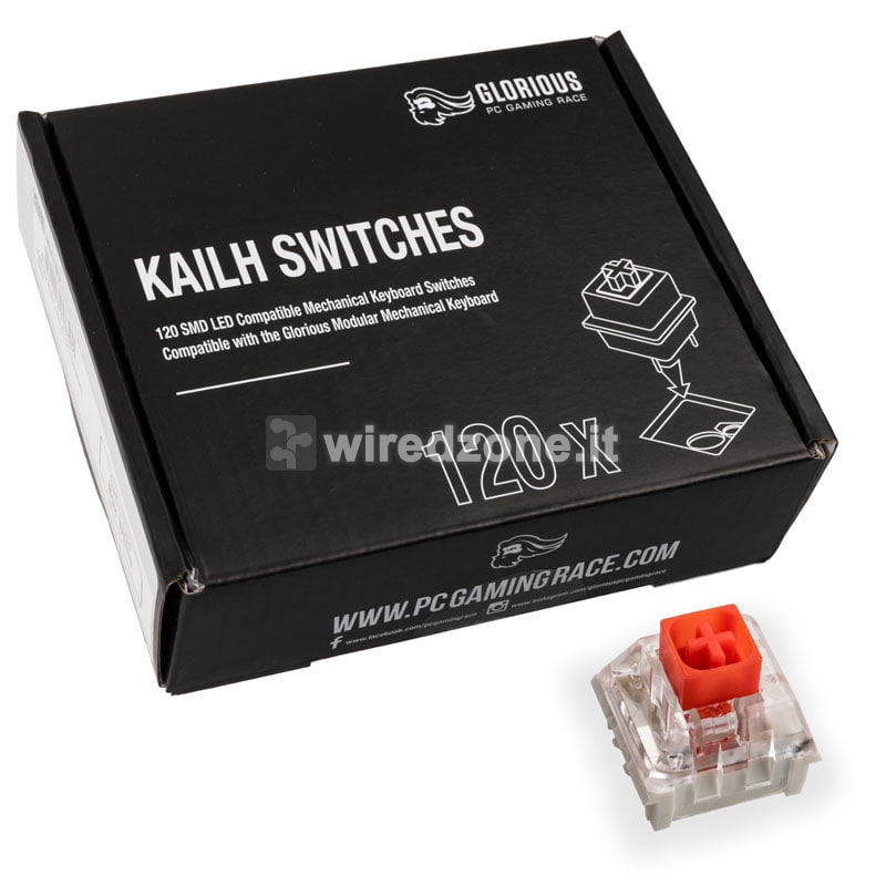 Glorious PC Gaming Race Kailh Box Red Switches Mechanical Keyboard 120 Stock - 1