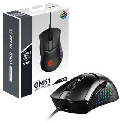 MSI Clutch GM41 Lightweight USB Mouse Gaming - Black - 5
