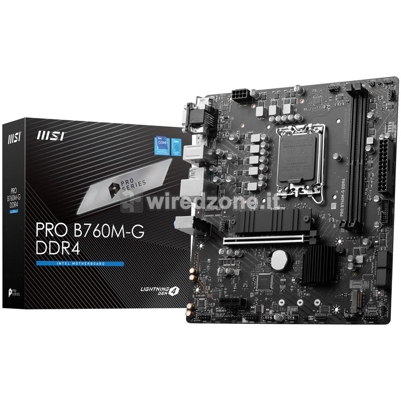 MSI Pro B760M-G DDR4, Intel B760 Mainboard LGA 1700 - 1