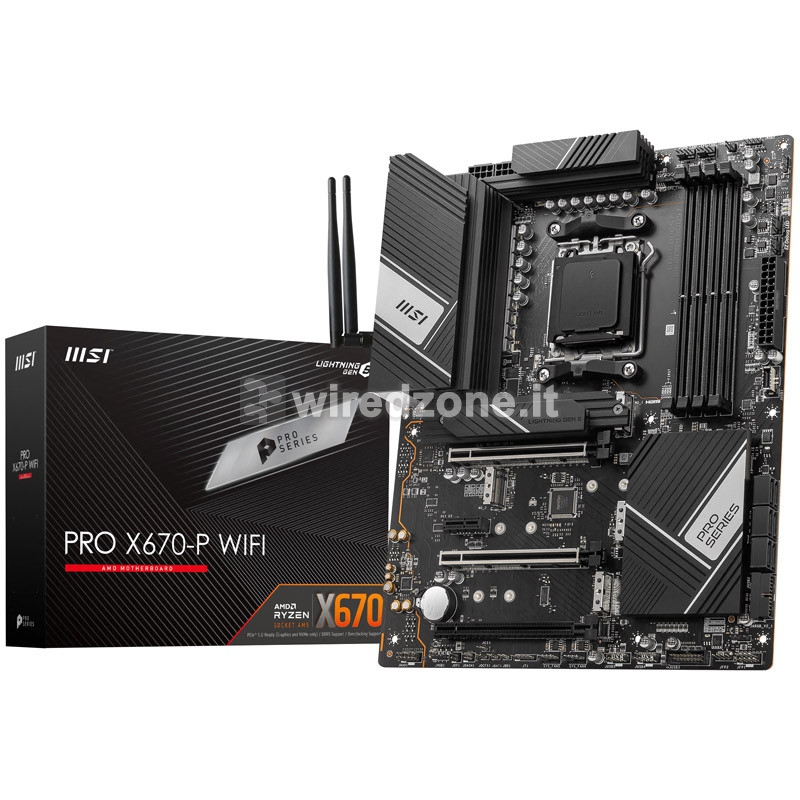 MSI Pro X670-P WiFi DDR5, AMD X670 Mainboard AM5 - 1