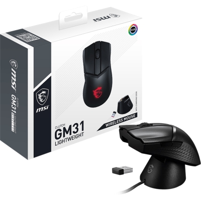 MSI Clutch GM31 Wireless LightWeight Gaming Mouse - Black - 5