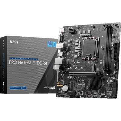 MSI Pro H610M-E DDR4, Intel H610 Mainboard LGA 1700 - 1