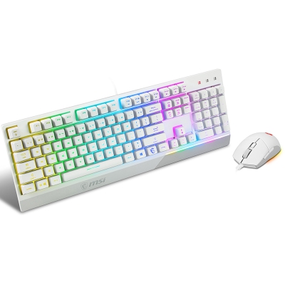MSI Vigor GK30 Mechanical Gaming Keyboard + Clutch GM11 Mouse, Bundle - White - 1