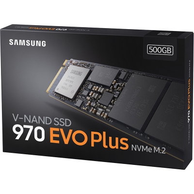 Samsung 970 EVO Plus, PCIe Gen3x4, NVMe, M.2 2280 - 500GB - 6