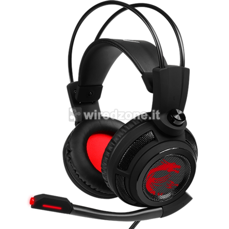 MSI DS502 Gaming Headphone With Controller - Black / Red - 1