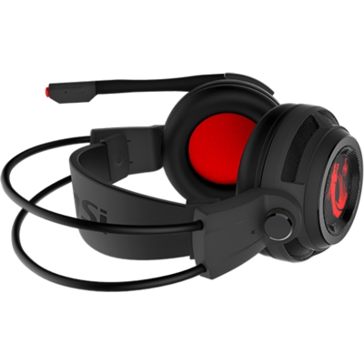 MSI DS502 Gaming Headphone With Controller - Black / Red - 3